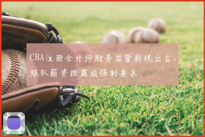 CBA注册会计师财务监管新规出台,球队薪资披露成强制要求
